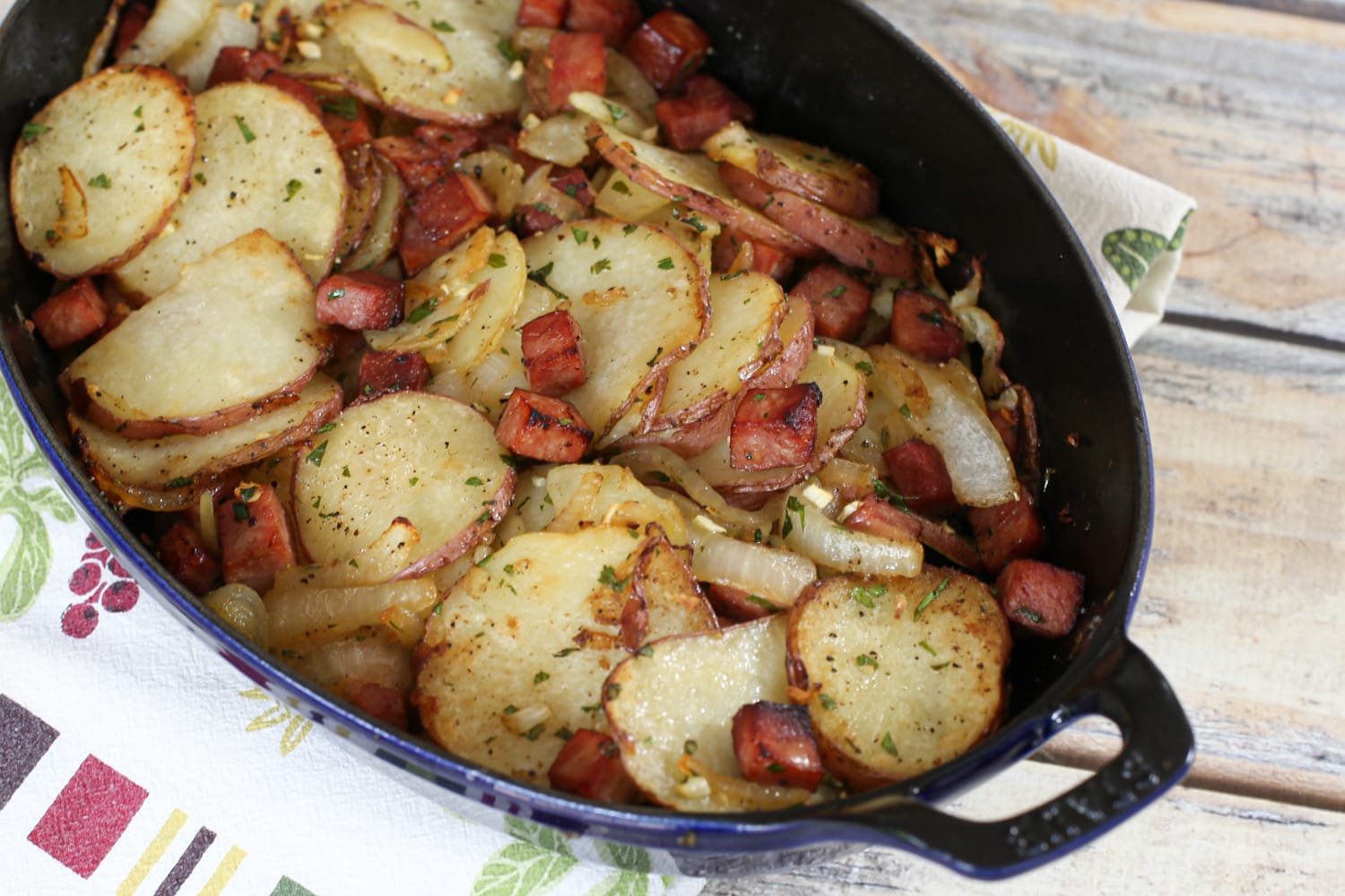 Roasted Potatoes and Ham