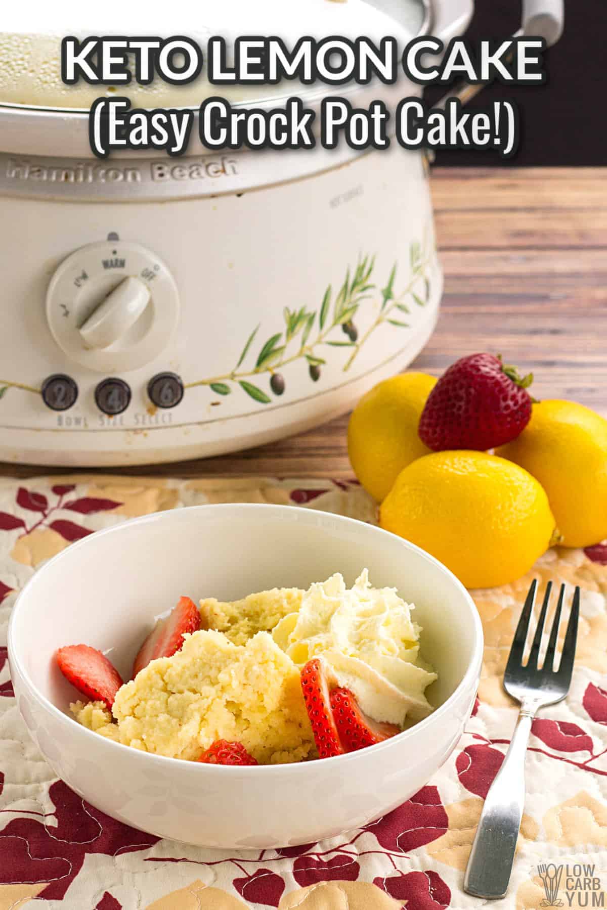 Crockpot Keto Lemon Cake