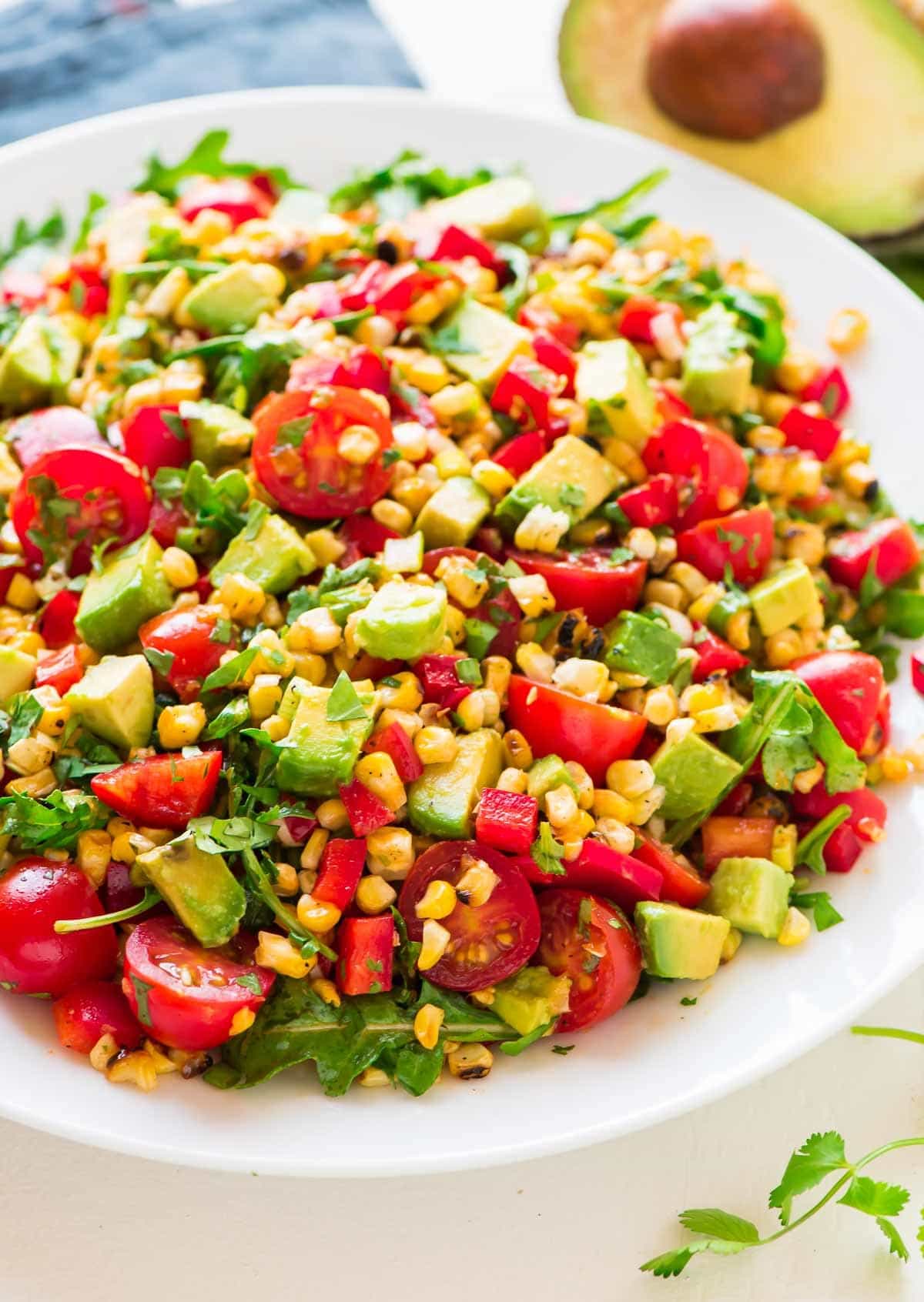 Grilled Corn Salad with Avocado