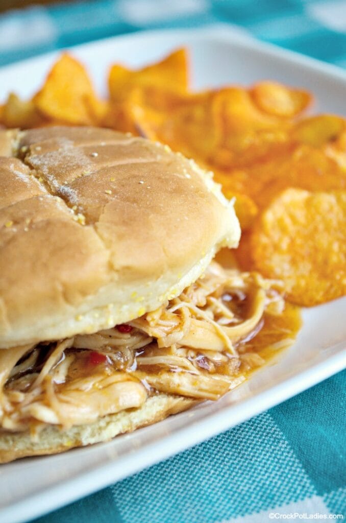Kid-Friendly Crock-Pot Honey BBQ Chicken Sandwiches