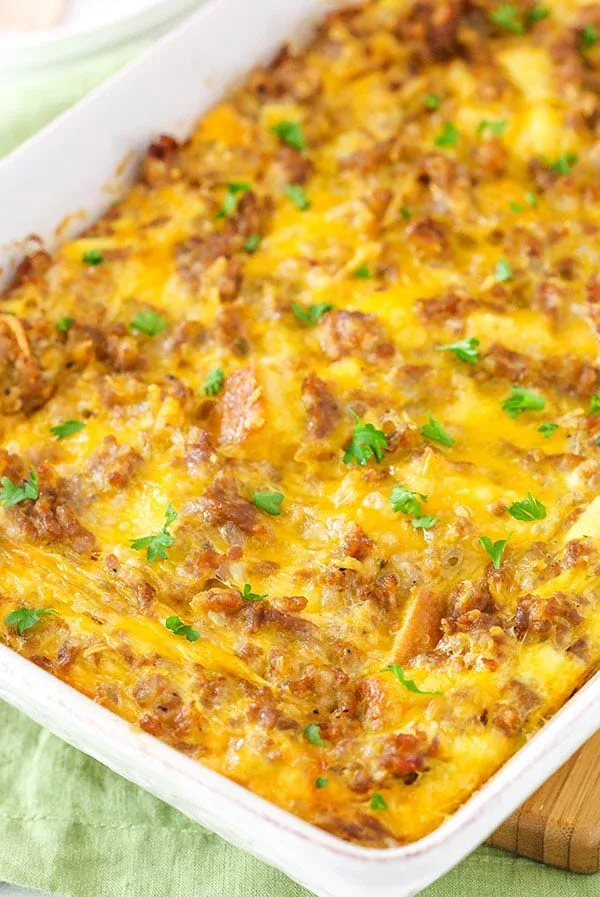Overnight Sausage Egg Breakfast Casserole