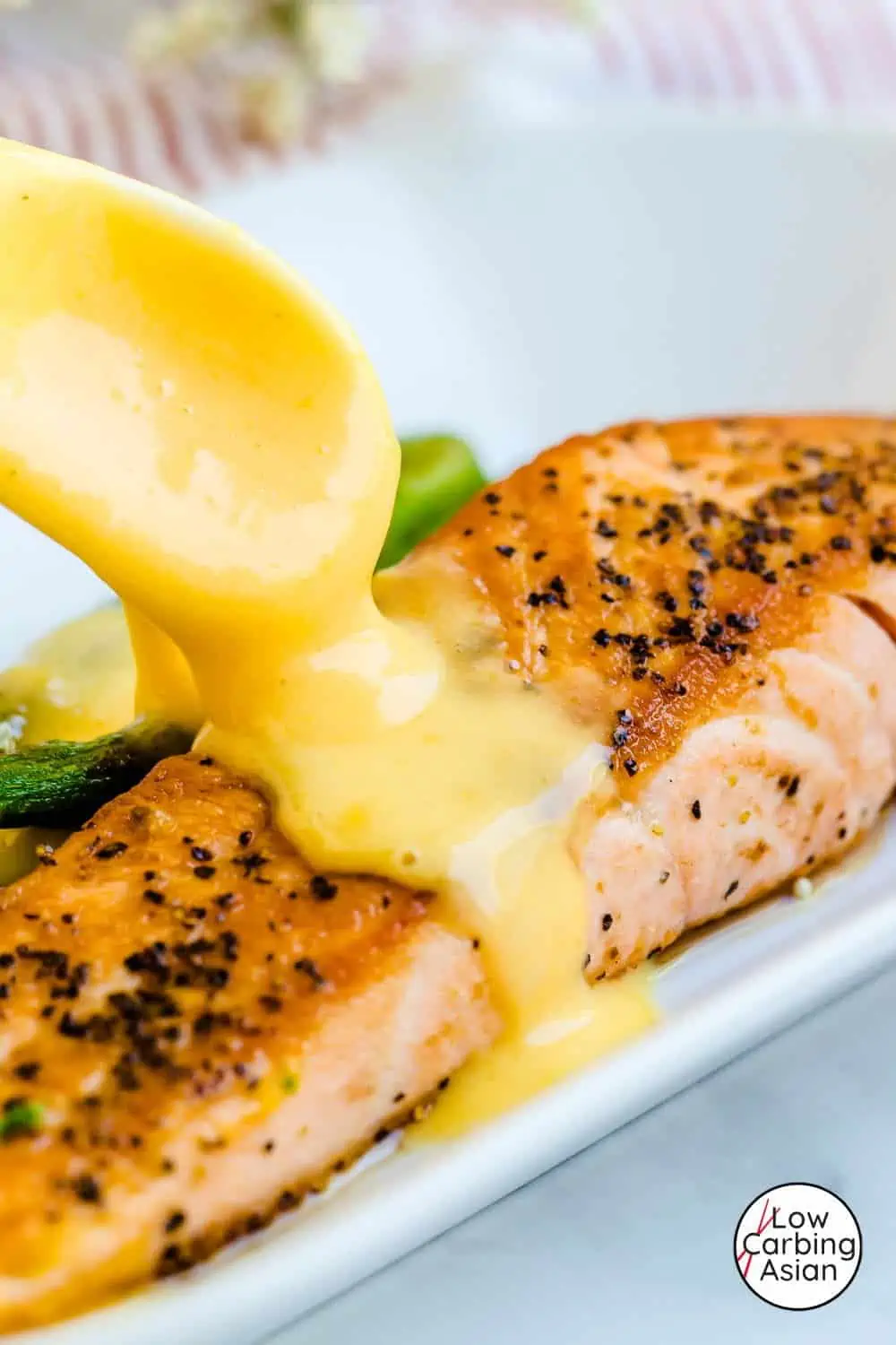 Pan Seared Salmon with Hollandaise Sauce