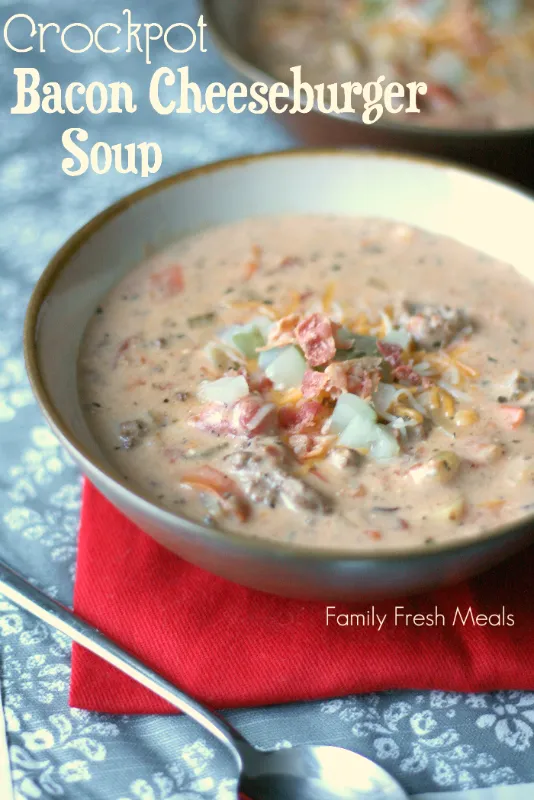 Slow Cooker Bacon Cheeseburger Soup