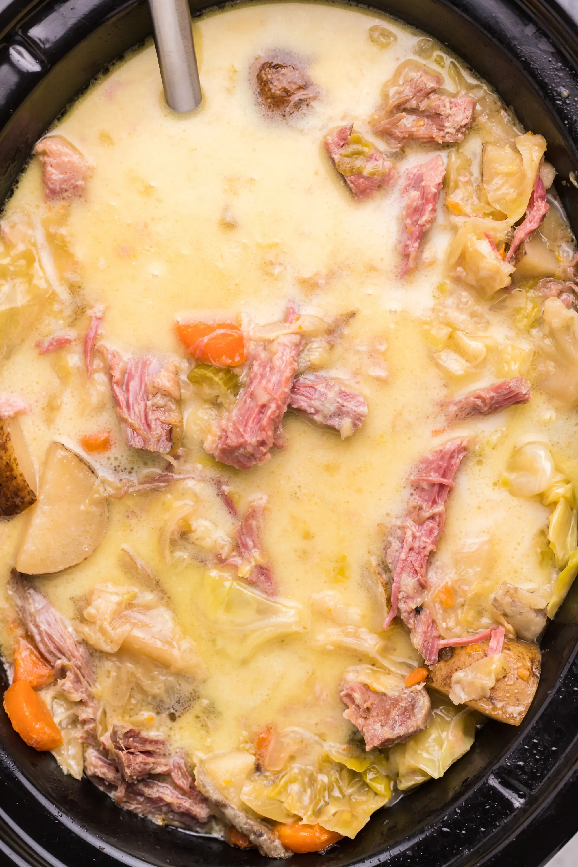 Slow Cooker Corned Beef and Cabbage Soup