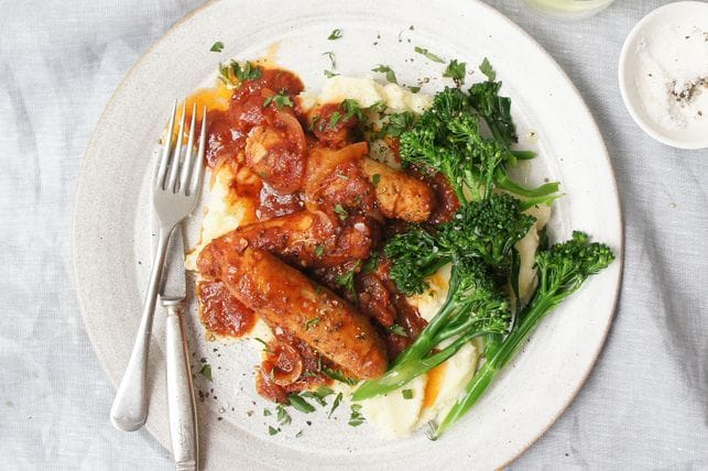 Slow Cooker Devilled Sausages