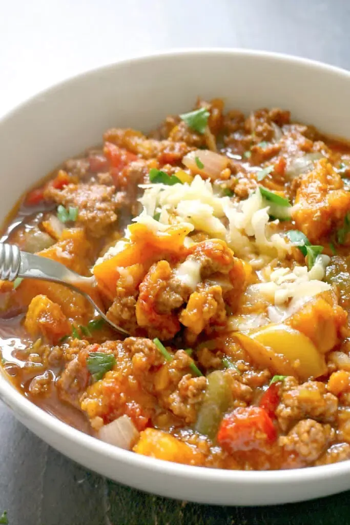 Slow Cooker Ground Beef and Sweet Potato Chili