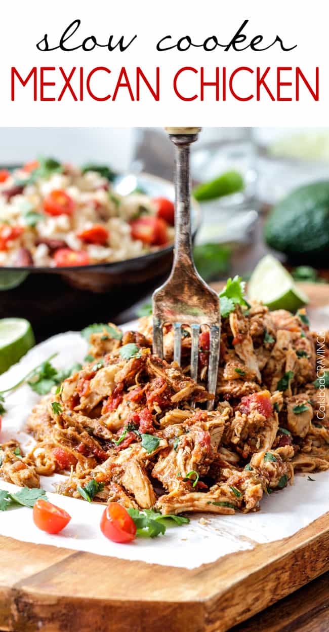 Slow Cooker Shredded Mexican Chicken