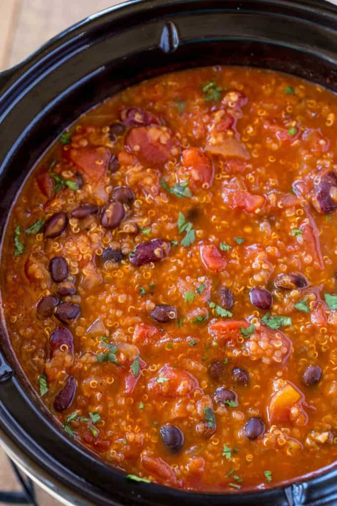 Slow Cooker Vegetarian Quinoa Chili