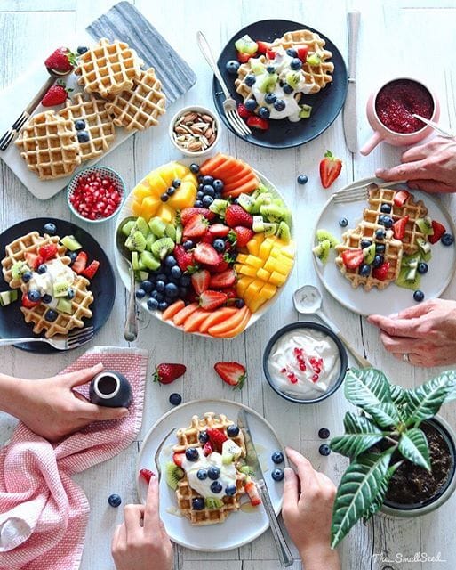 Waffles With Fresh Fruit