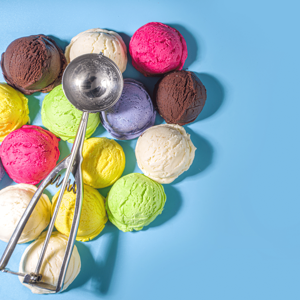 A scoop of ice cream