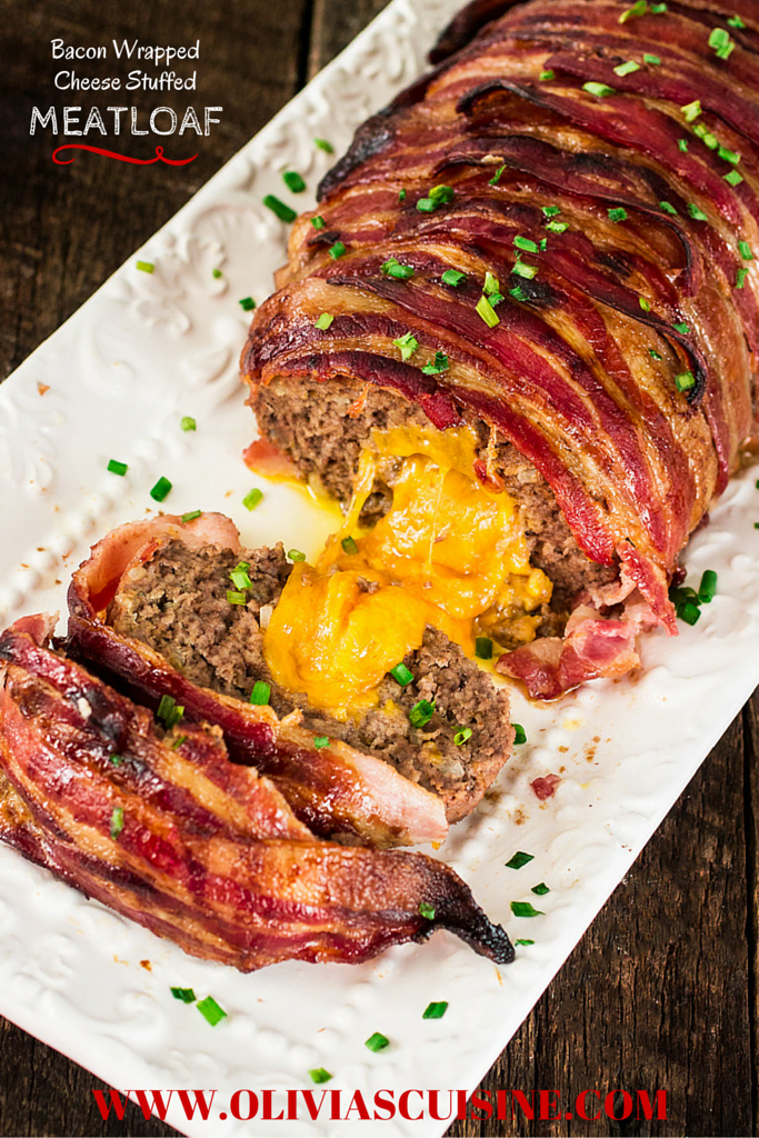 Bacon Wrapped Cheese Stuffed Meatloaf