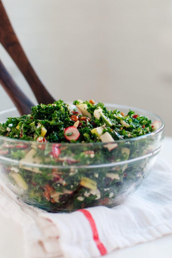 Kale Salad with Cranberries and Pecans