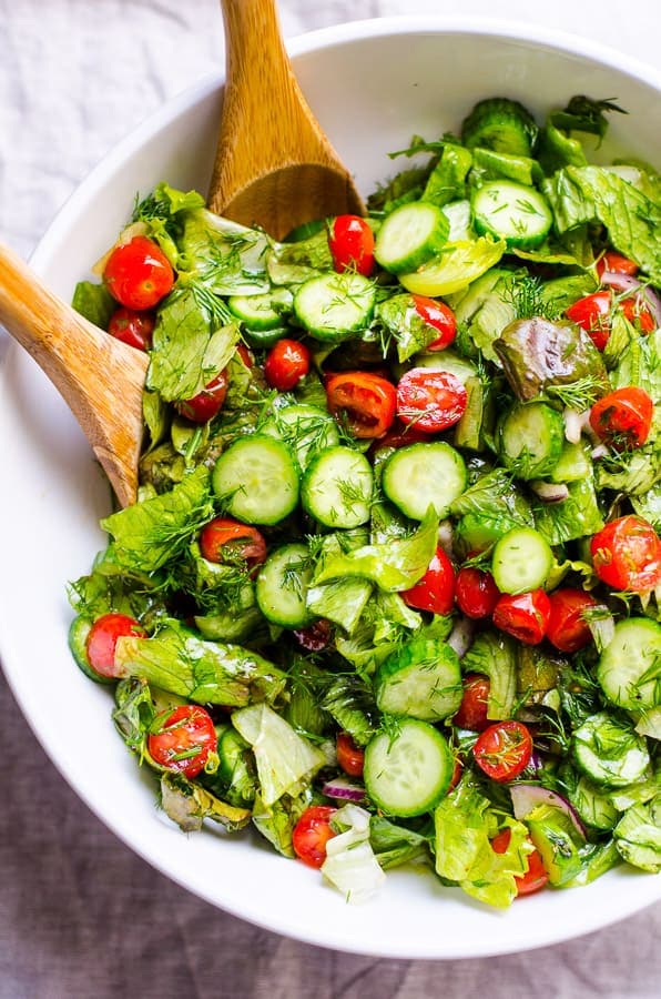 Tomato Cucumber Lettuce Salad