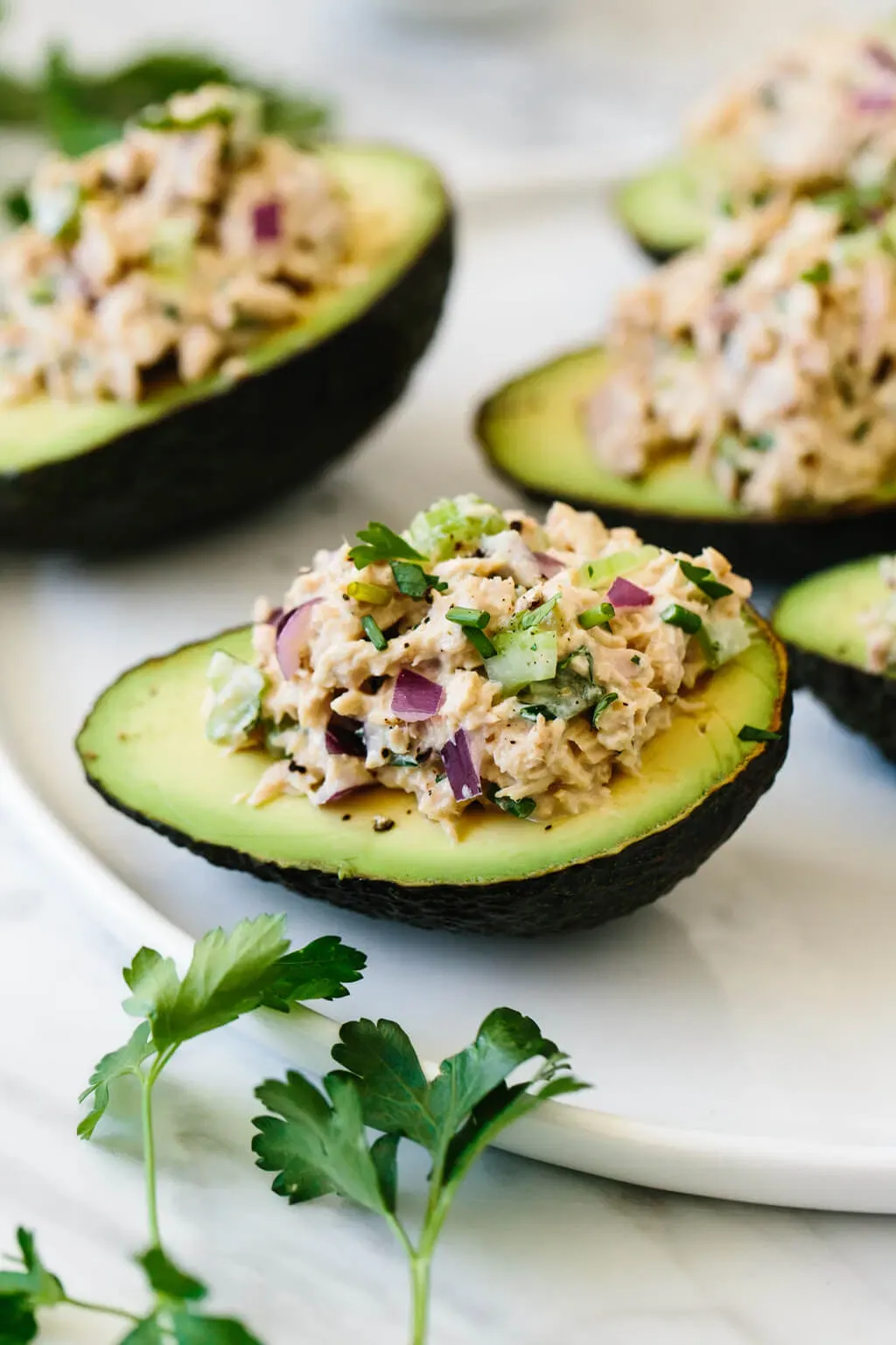 TUNA STUFFED AVOCADOS