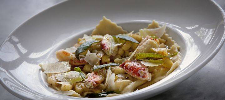 butternut squash ravioli with Crab Meat