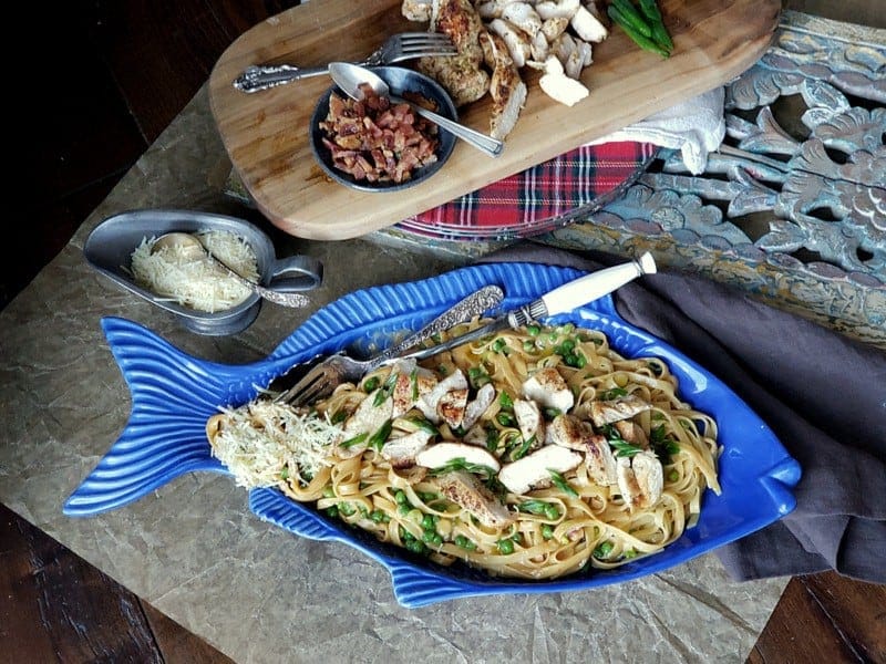 Chicken Linguine with Peas and Green Onions