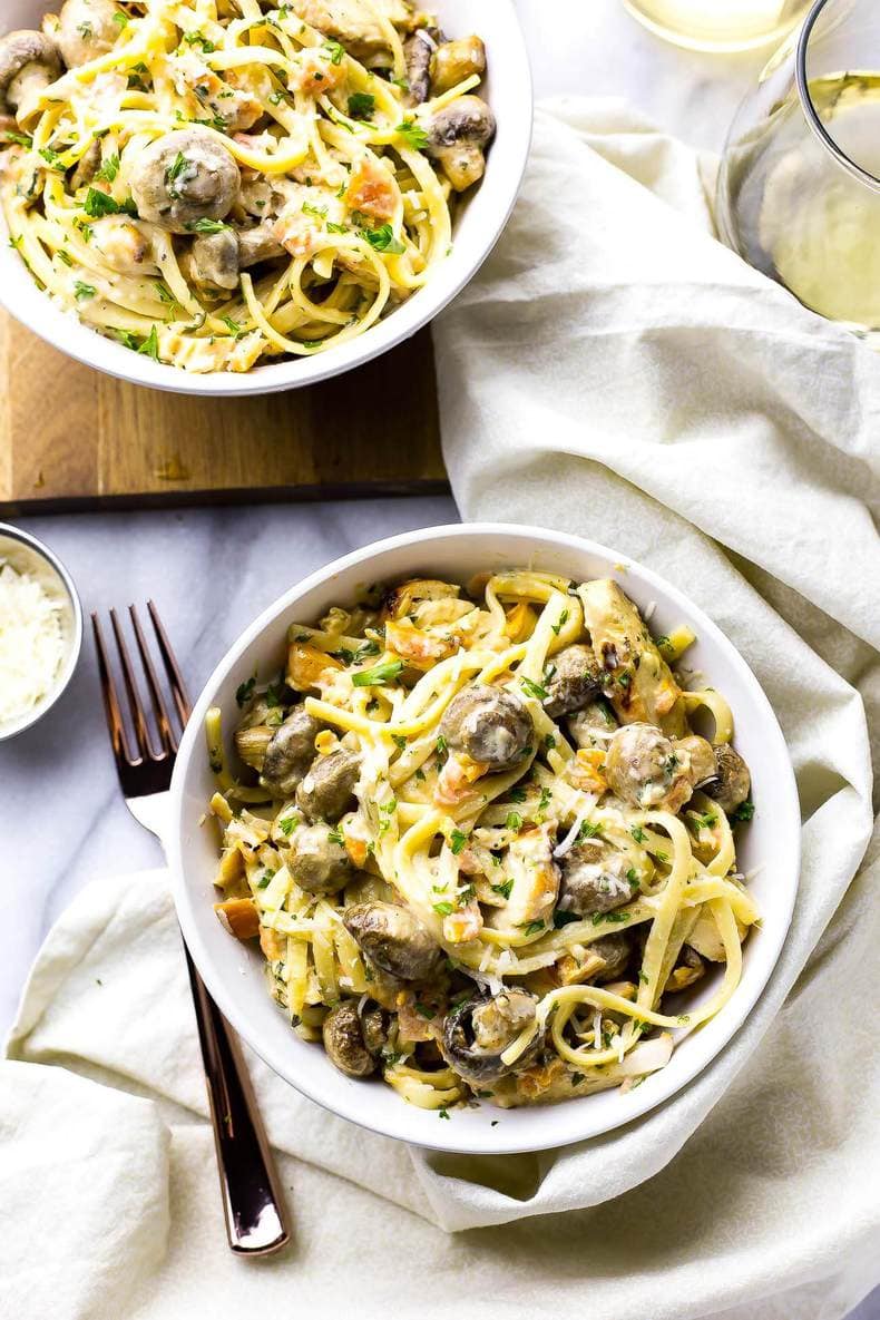 Chicken Tetrazzini with Linguine
