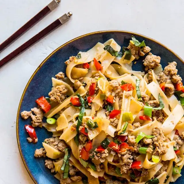 Drunken Noodles (pad Kee Mao) with Ground Turkey