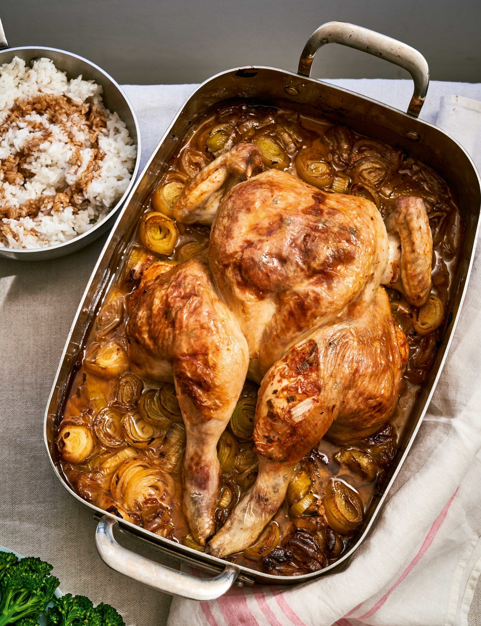 Nadiya Hussain's Kimchi Chicken with Buttery Miso Leeks