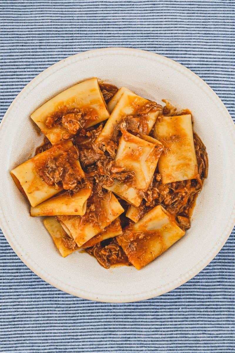 Paccheri Pasta with Neapolitan Ragù