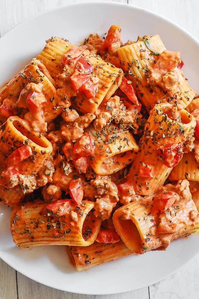 Paccheri Pasta with Sausage