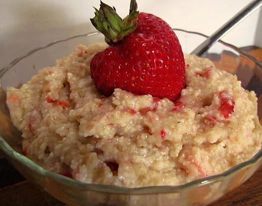 Strawberry Breadfruit Pudding