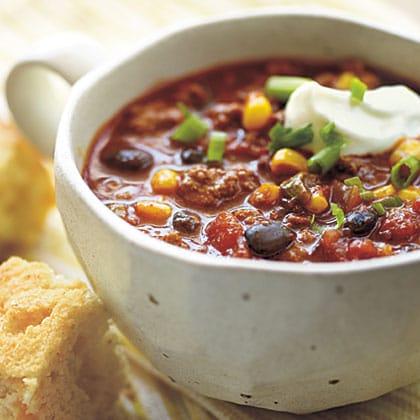 5-Ingredient Beefy Corn and Black Bean Chili