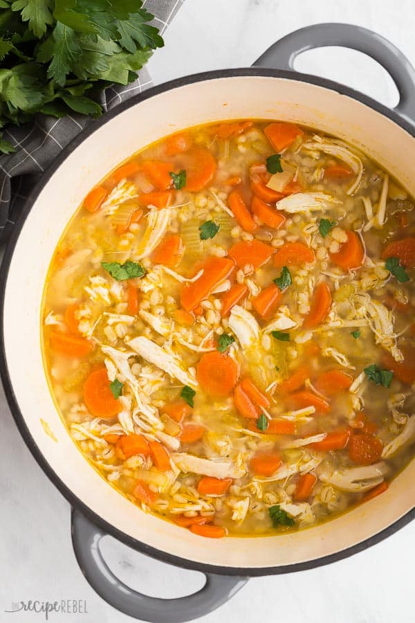 6 Ingredient Chicken Barley Soup