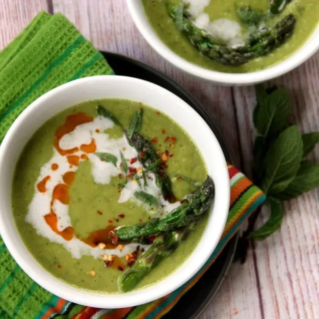 Creamy Asparagus and Mint Soup
