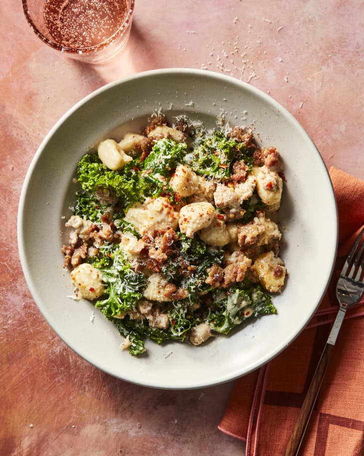 Creamy Gnocchi with Boursin, Sausage, and Kale