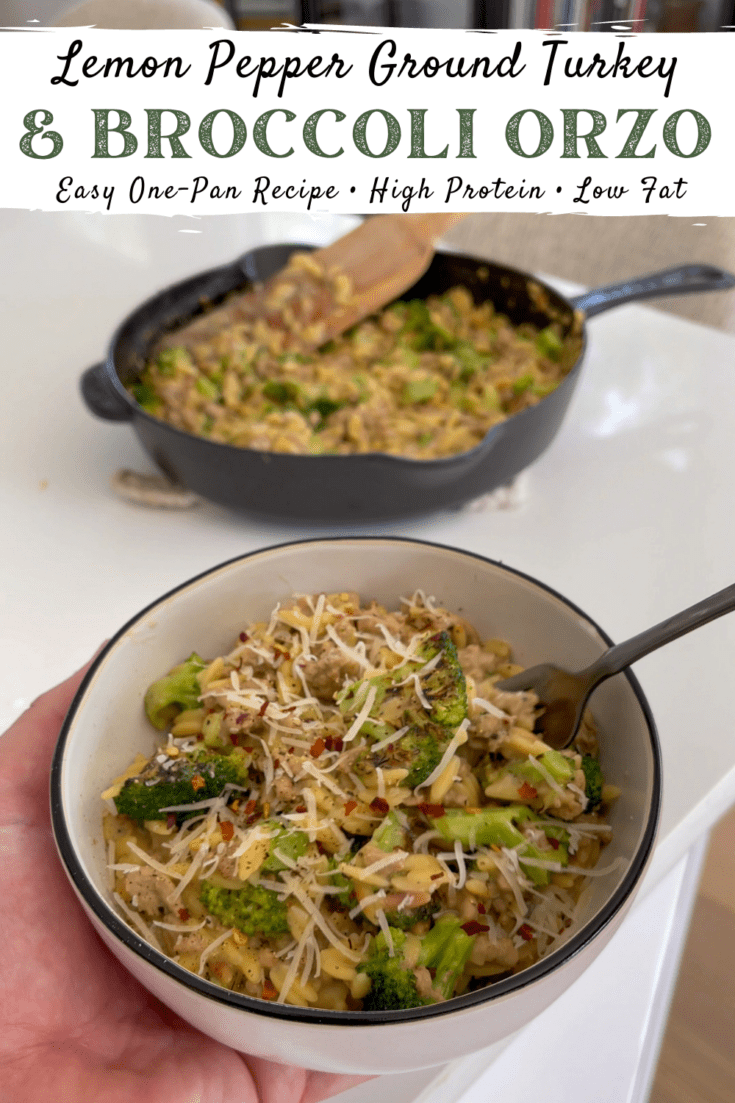 One Pan Ground Turkey and Broccoli Orzo