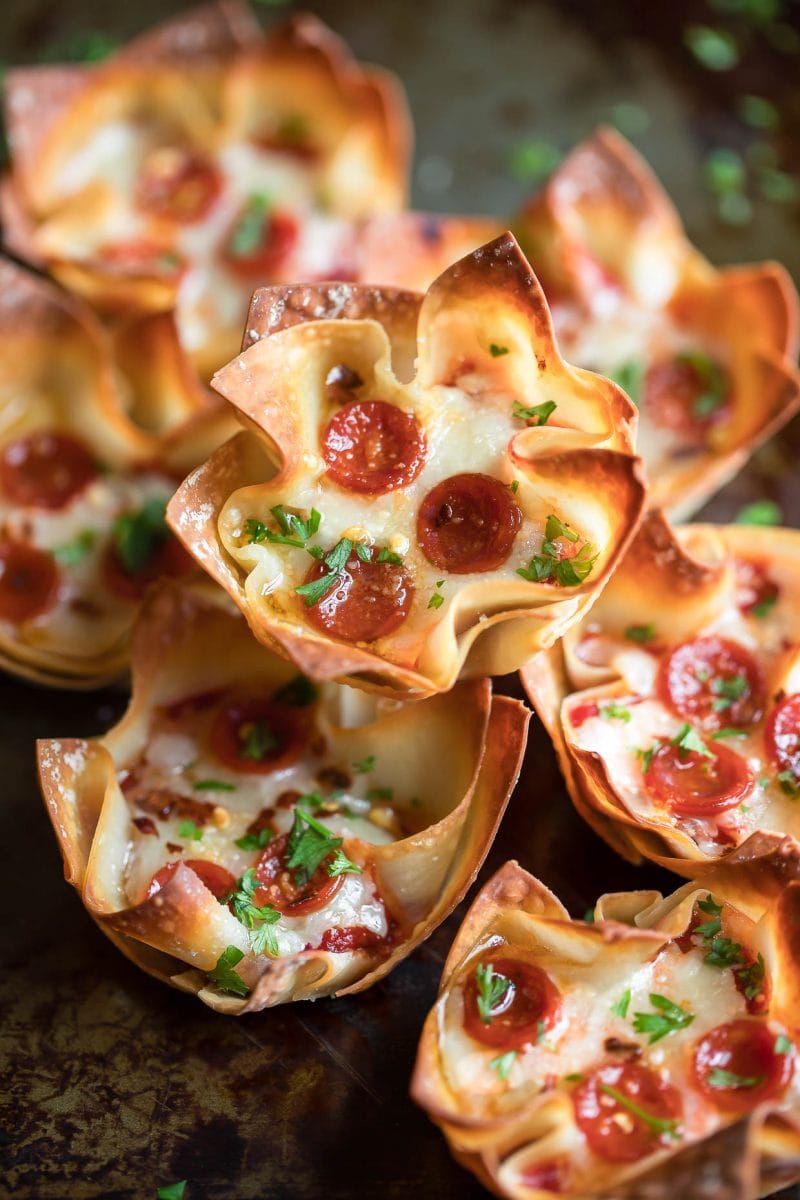 Pizza Wonton Cups