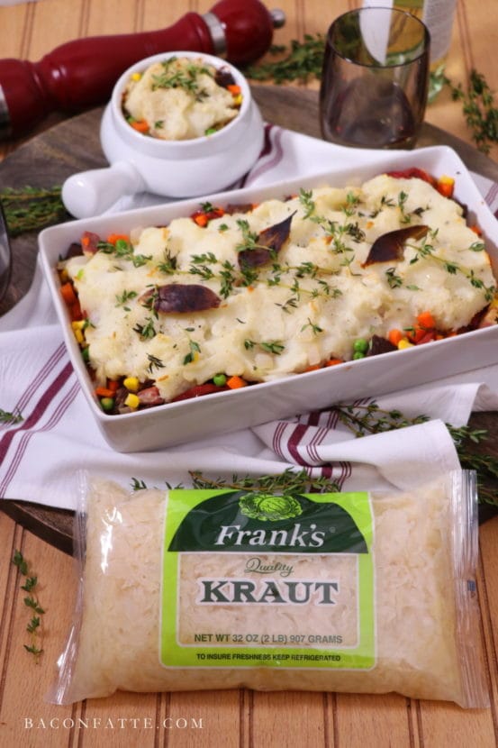 Rustic 3-Meat, Veg and Sauerkraut Cottage Pie