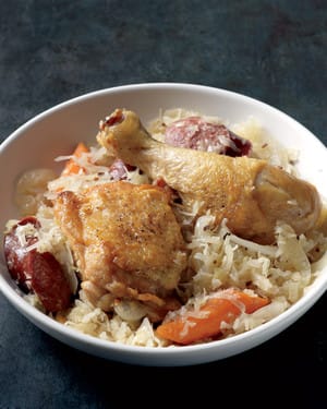 Sauerkraut with Chicken Leg Quarters and Sausages