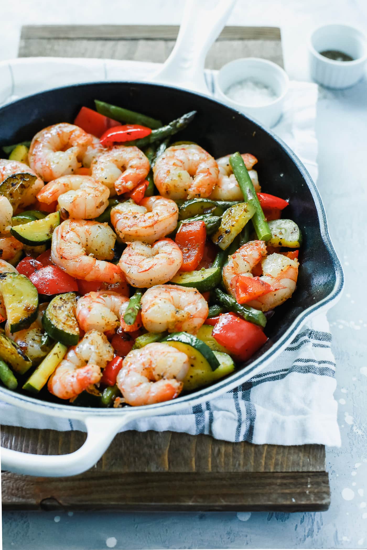 Shrimp, Ground Turkey And Vegetable Skillet