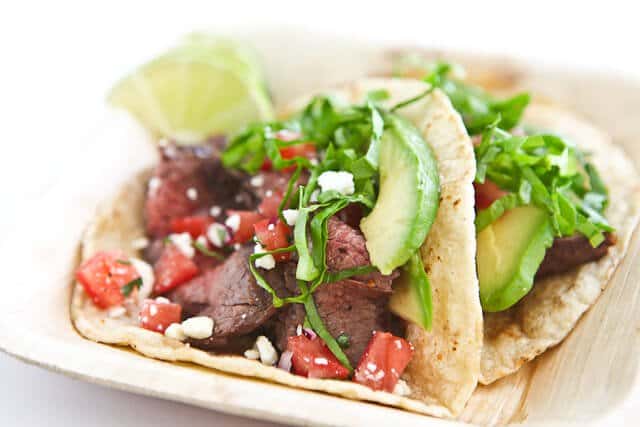 Skirt steak tacos