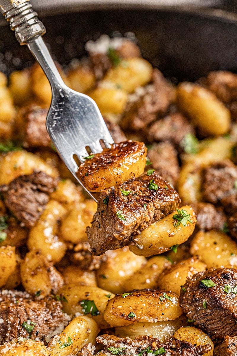 Steak Bites and Gnocchi