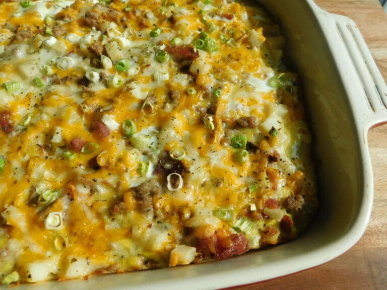 Turkey Hash Brown Breakfast Casserole