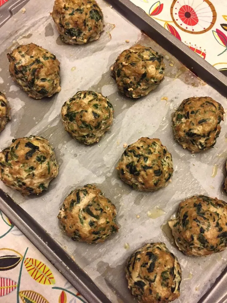 Turkey Spinach Baked Meatballs Recipe