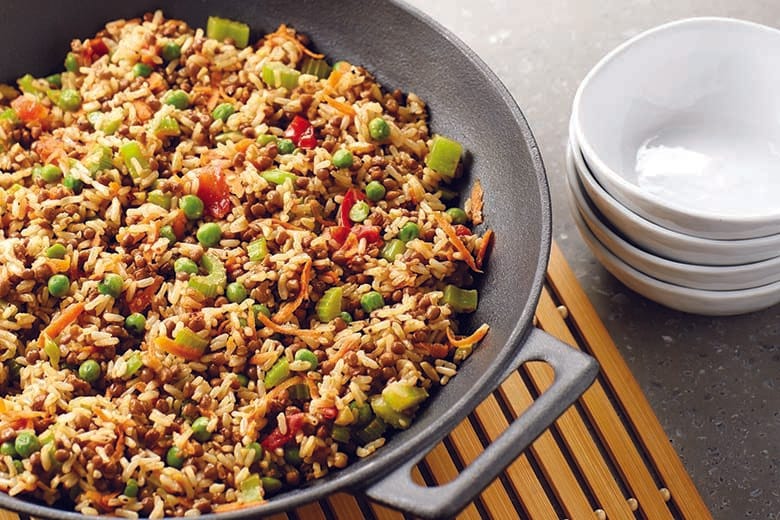 Asian Lentil Sesame Fried Rice