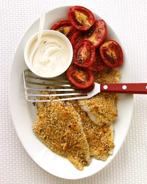 Baked Flounder with Roasted Tomatoes