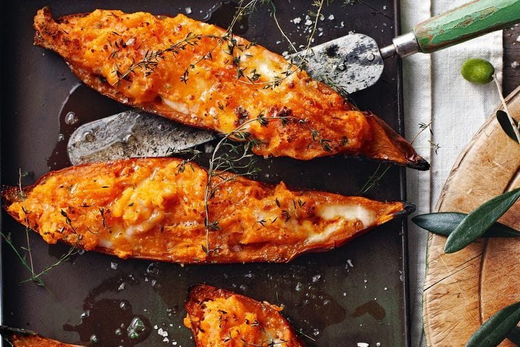 Baked sweet potato with Taleggio