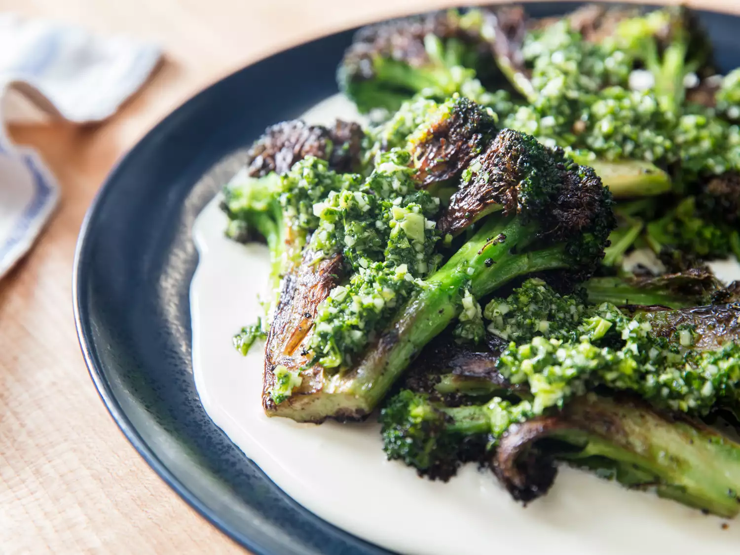 Charred Broccoli With Taleggio Cheese Sauce and Gremolata Recipe