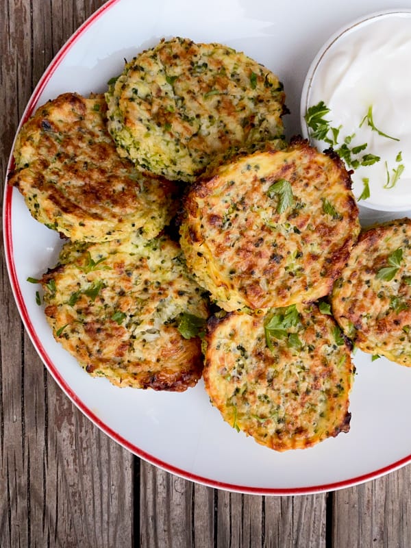 Cheesy broccoli and cauliflower bites