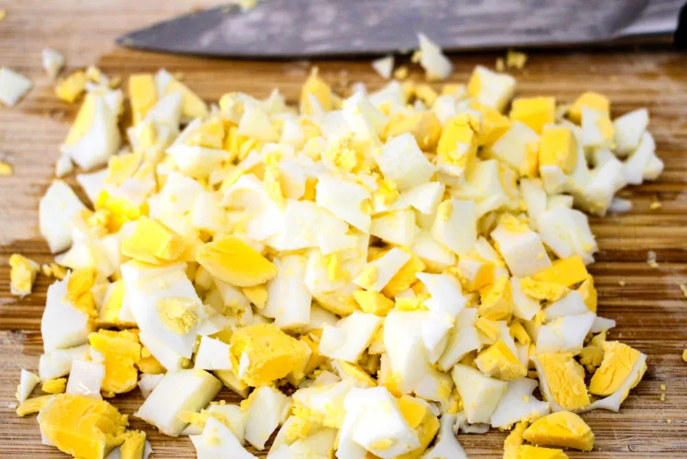 Chopped hard-boiled eggs