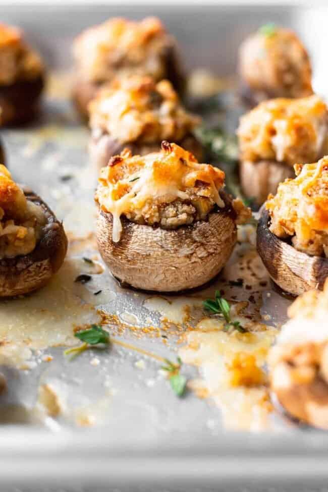 Fig Jam and Cream Cheese Stuffed Mushrooms