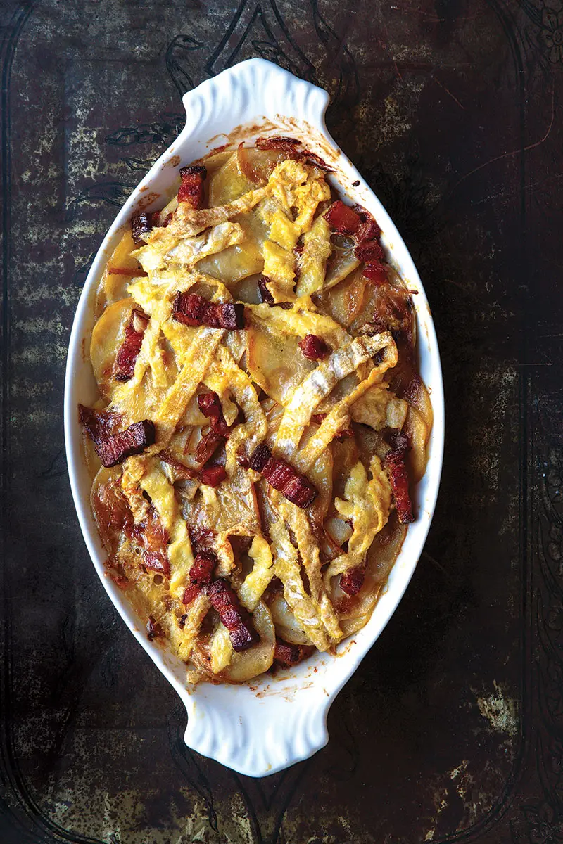 French Bacon, Potato, and Reblochon Casserole