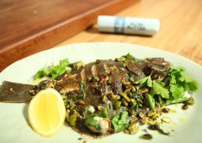 Grilled Flounder with Butter Sauce
