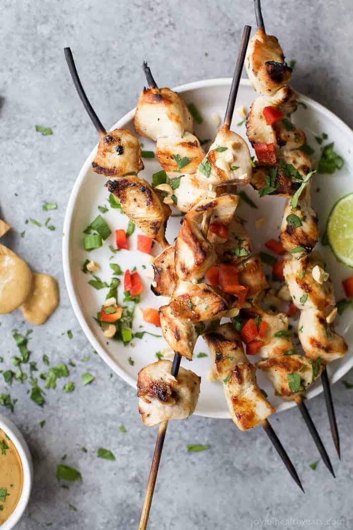 Grilled Sesame Lime Chicken with Spicy Thai Peanut Sauce