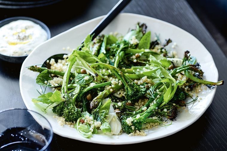 Quinoa broccoli asparagus salad